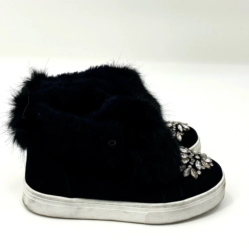 πSALEπ Sam Edelman Black Fur Leland Sneaker - Picture 5 of 9